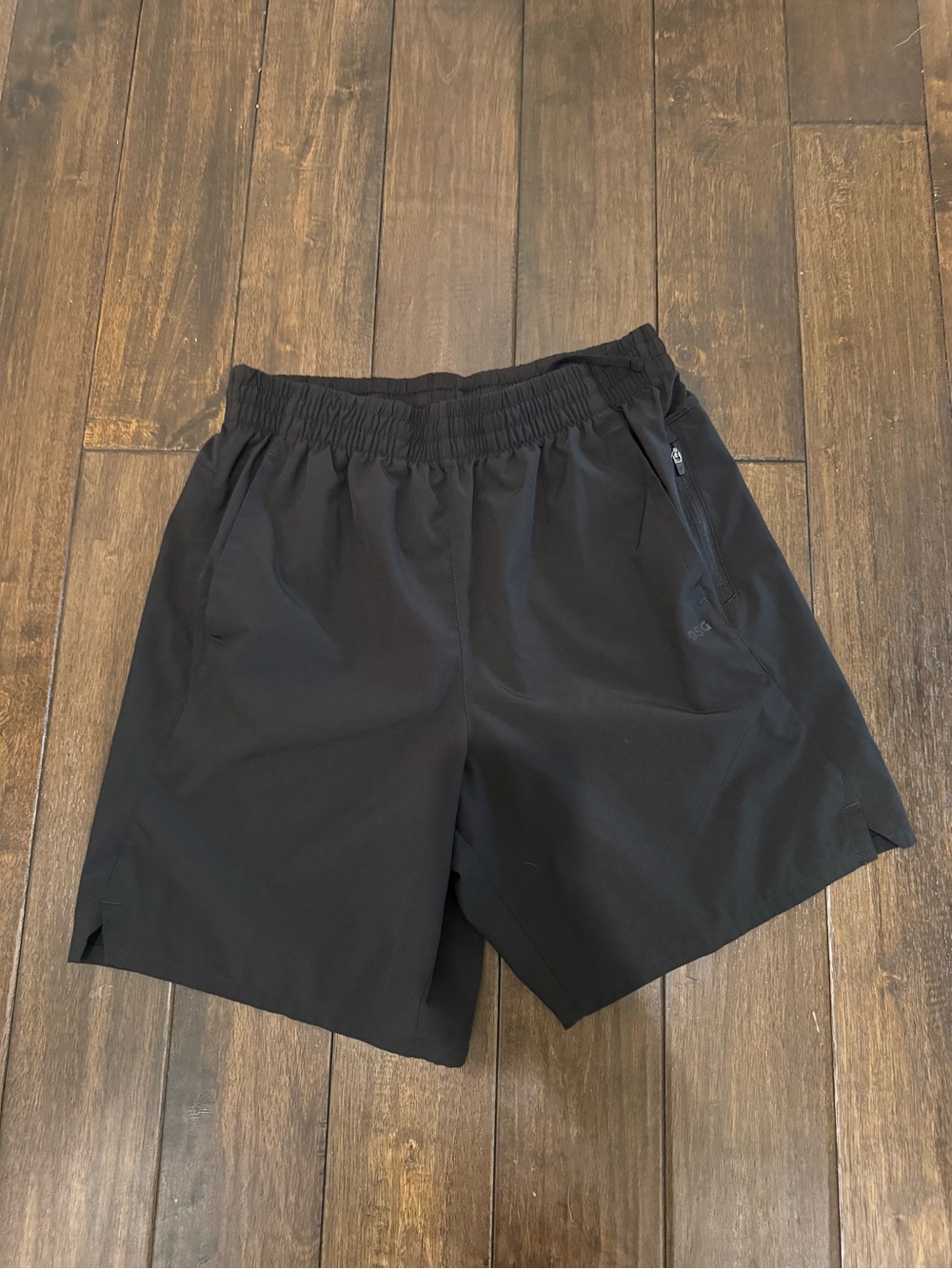 DSG Men's Black Athletic Shorts with Zip Pocket